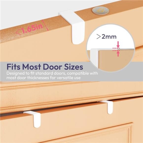 Over The Door Hooks Organizer 16 Hooks 2 Mesh Baskets Towel Coat Clothes Rack - Picture 7 of 8